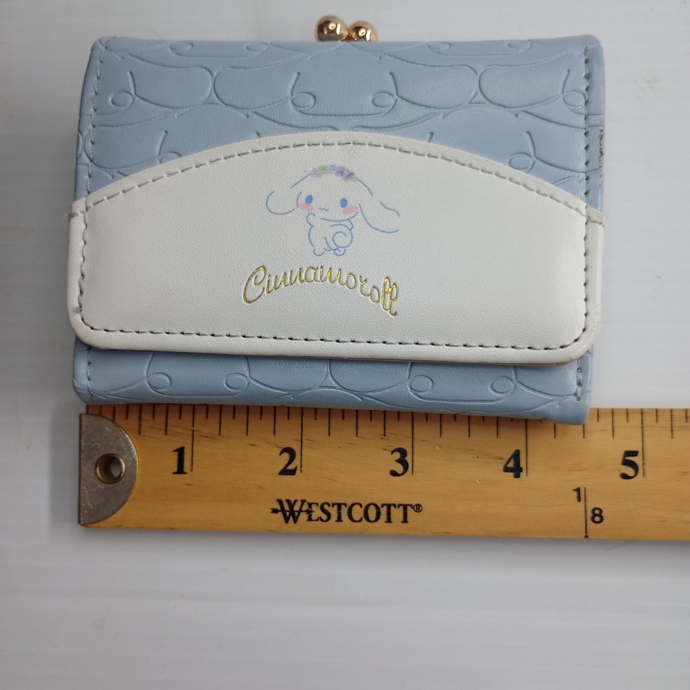 Cinnamoroll Style Tri-Fold Wallet Blue White Coin Purse Snap‎ Small Cute - Picture 10 of 15